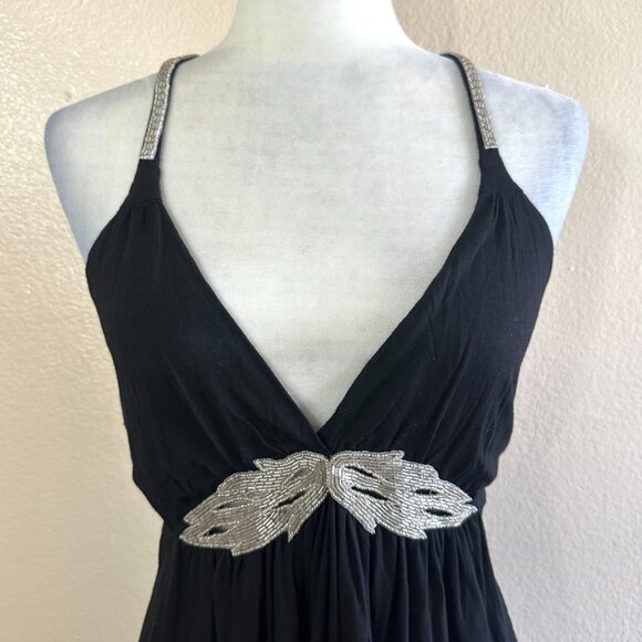 Passport Vintage 90s Black Beaded Halter Dress - Picture 2 of 5